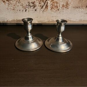 Vintage Set of 2  Kirk Stieff Pewter Candle Stick Holders
